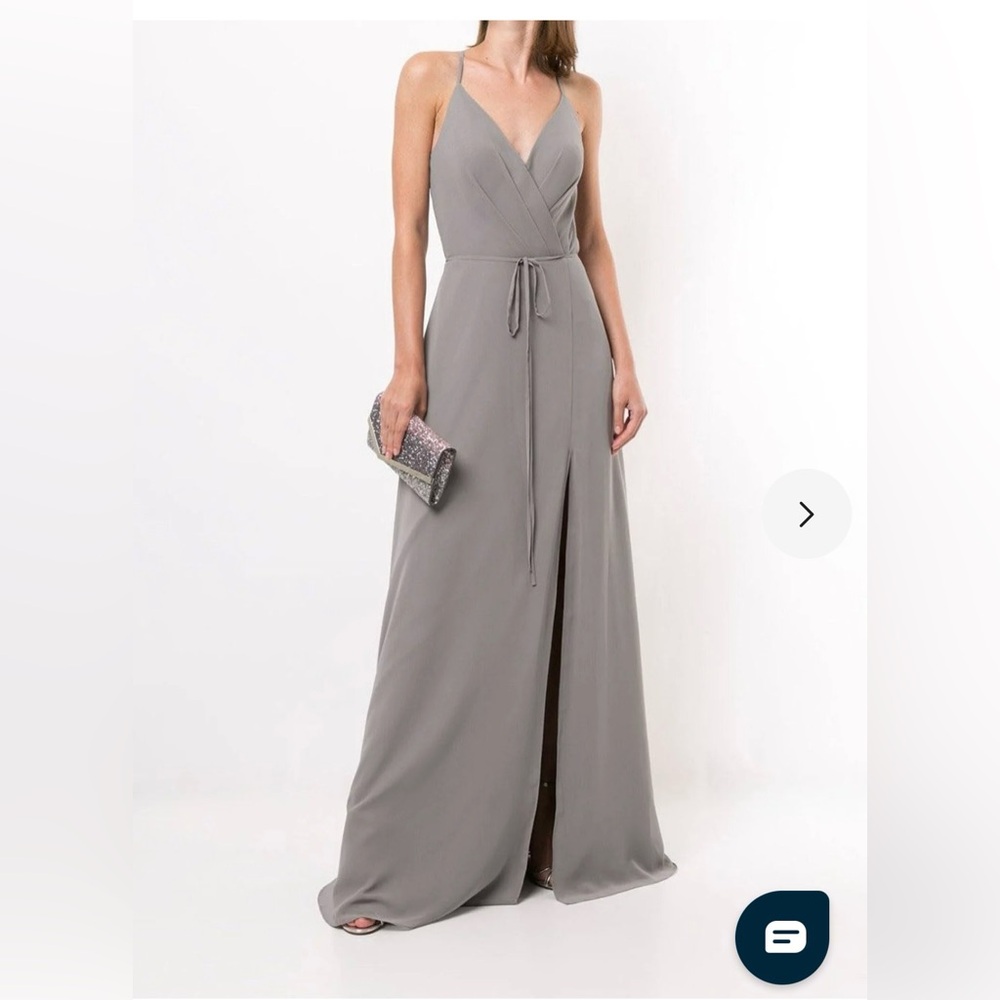 Marchesa Sessa bridesmaids gown in gunmetal color NWT